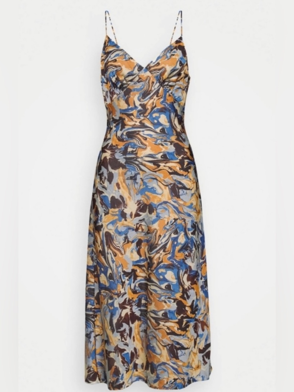 Abercrombie & Fitch Small Marbled Slip Midi Dress Abstract Print, Small